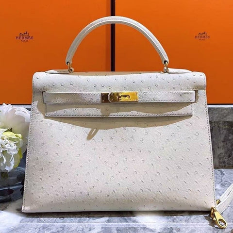 K32 Sellier White Ostrich