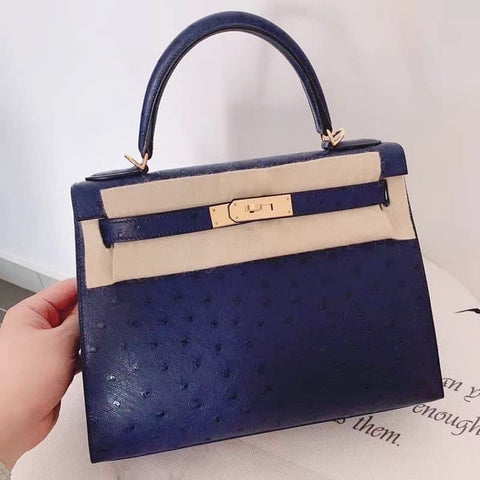 K28 Sellier Blue Sapphire Ostrich
