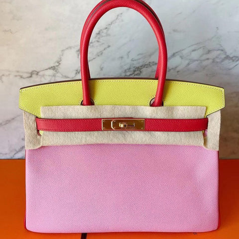 B30 Bubblegum/Soufre/Rose Jaipur Epsom