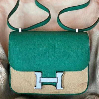 Constance 18 Vert Verone Epsom Blue Brume Enamel